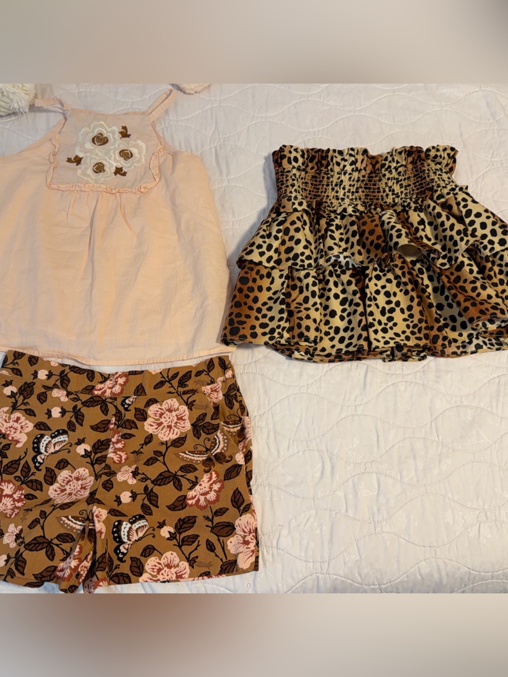 Janie and Jack Leopard Print & Cream Smocked Top